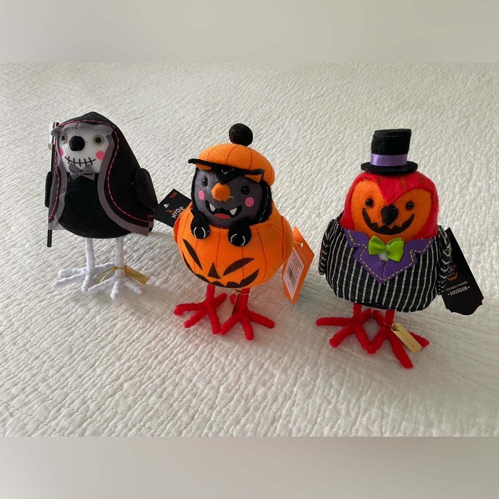 🆕 NWT Lot of 3 Target 2024 Hyde & EEK! Featherly Friends Halloween Fabric Birds